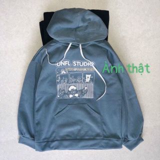 Áo hoodie logo in unfl studio form dưới 70kg