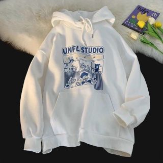 Áo hoodie logo in unfl studio form dưới 70kg