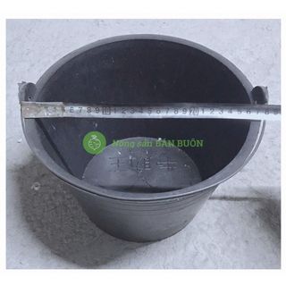 50 Xô vữa đen Đầu Trâu - Xô Nhựa Đựng Nước, Tưới Cây, Xách Hồ, Xách Vữa, Đựng Đồ, Có Quai Xách, Kích Thước 28x18Cm