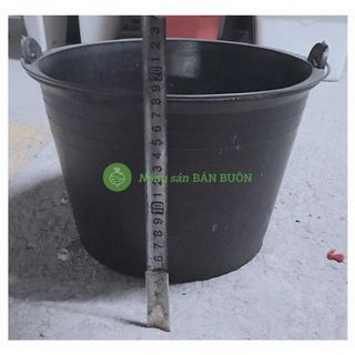 50 Xô vữa đen Đầu Trâu - Xô Nhựa Đựng Nước, Tưới Cây, Xách Hồ, Xách Vữa, Đựng Đồ, Có Quai Xách, Kích Thước 28x18Cm
