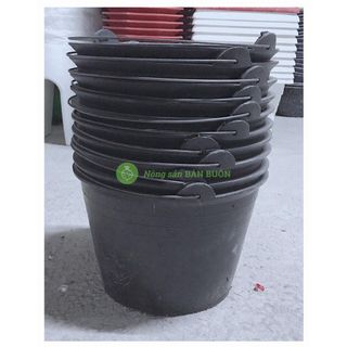 10 Xô vữa đen Đầu Trâu - Xô Nhựa Đựng Nước, Tưới Cây, Xách Hồ, Xách Vữa, Đựng Đồ, Có Quai Xách, Kích Thước 28x18Cm