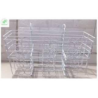 5 Giỏ Sắt Treo Chậu Hoa Ban Công Hình Chữ Nhật KT 56x18x15Cm - Màu Trắng giá sỉ