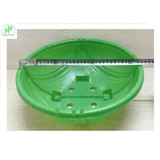 3 Chậu Nhựa Tròn Trồng Hoa Màu Xanh Có Móc Treo - Chậu chảo treo trồng hoa có móc xích! KT: 33x13 cm (ĐK miệng x Cao)