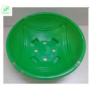 3 Chậu Nhựa Tròn Trồng Hoa Màu Xanh Có Móc Treo - Chậu chảo treo trồng hoa có móc xích! KT: 33x13 cm (ĐK miệng x Cao)