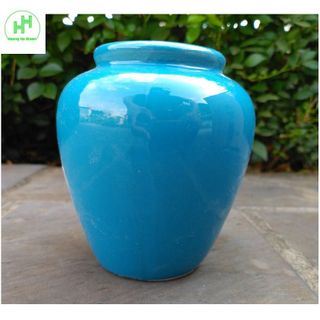 1 Chum, Lu, Bình gốm sứ trồng cây, trồng thủy sinh, đựng đồ uống, dung tích 1L - Màu Xanh nước biển