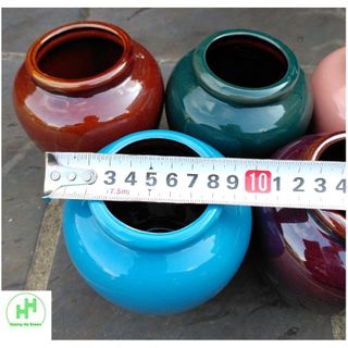1 Chum, Lu, Bình gốm sứ trồng cây, trồng thủy sinh, đựng đồ uống, dung tích 1L - Màu Xanh nước biển