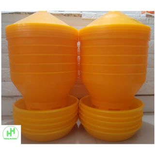 10 Máng ăn INDO Cho Gia Cầm (Gà, Vịt, Ngan, Ngỗng, Chim....) Kích Thước 29x29x20Cm - Máng gà INDO giá sỉ