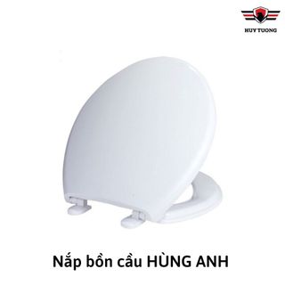 Nắp bồn cầu đủ bộ, nắp bồn cầu nhà vệ sinh nhựa trắng phù hợp với hầu hết bồn cầu - Huy Tưởng