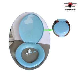 Nắp bồn cầu đủ bộ, nắp bồn cầu nhà vệ sinh nhựa trắng phù hợp với hầu hết bồn cầu - Huy Tưởng