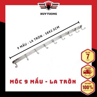 Móc treo tường, móc gắn tường treo quần áo inox từ 6 đến 10 mấu ( Không gỉ sét ) - Huy Tưởng