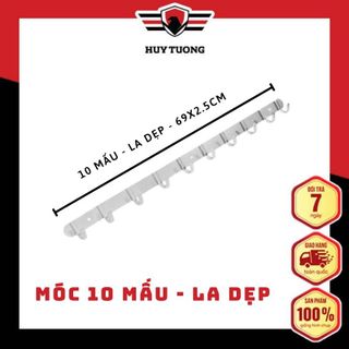 Móc treo tường, móc gắn tường treo quần áo inox từ 6 đến 10 mấu ( Không gỉ sét ) - Huy Tưởng