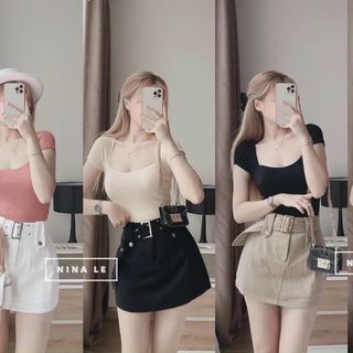Chân váy chữ a thắt lưng bản bự