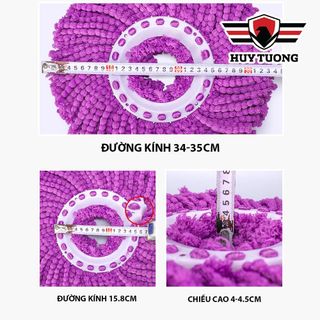 Bông lau nhà 360 độ thay thế, Bông lau nhà dẹp tự vắt chữ nhật (MÀU NGẪU NHIÊN) - Huy Tưởng