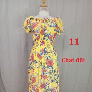 Đầm maxi cổ tròn bẹt vai (45-65kg)