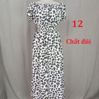 Đầm maxi cổ tròn bẹt vai (45-65kg)