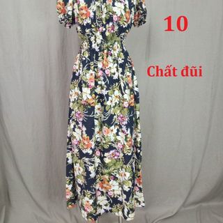 Đầm maxi cổ tròn bẹt vai (45-65kg)