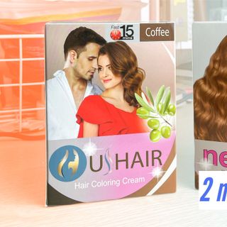Bán Sỉ Hộp Dầu Nhuộm Tóc Phủ Bạc US HAIR 5 Màu bên trong có 10 gói