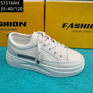 Giày thể thao màu trắng đế bằng S1516