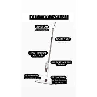 Cây lau nhà có bình xịt phun sương chổi lau đa năng xoay 360 độ lau mọi ngóc ngách có thể tháo miếng lau vệ sinh dễ dàng