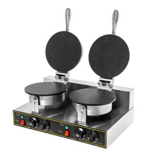 Máy Làm Bánh Đường Phố Công Nghiệp 220 V Làm Các Loại Bánh Kẹp, Trứng Gà Non, Bánh Tổ Ong, Bông Lan, Waffle - Tặng Công Thức Làm Bánh - Máy Ốc Caro Đôi