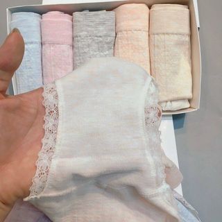 QUẦN LÓT NỮ COTTON MU-JI , QUẦN CHÍP NỮ CO GIÃN 4 CHIỀU XUẤT NHẬT [ HỘP LÓT 5C MU-JI TRẮNG ]