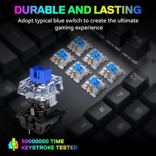 KEYBOARD T-Wolf T17 Phím cơ (Phím cơ, 104 key, Blue Switch, 12 chế độ Led)- Bh 12 tháng : 375k