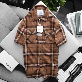Áo Sơ mi nam, áo sơ mi ngắn tay chất liệu 100% cotton, bảng màu hot dễ mang size từ 50kg - 87kg