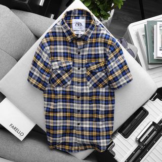 Áo Sơ mi nam, áo sơ mi ngắn tay chất liệu 100% cotton, bảng màu hot dễ mang size từ 50kg - 87kg
