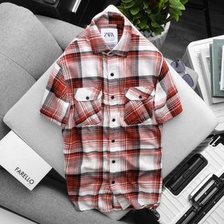 Áo Sơ mi nam, áo sơ mi ngắn tay chất liệu 100% cotton, bảng màu hot dễ mang size từ 50kg - 87kg