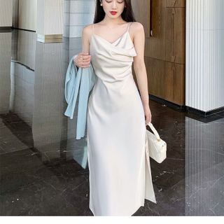 ĐẦM XOÈ LỤA 2 DÂY CỔ ĐỔ - DT1644