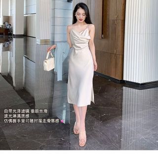 ĐẦM XOÈ LỤA 2 DÂY CỔ ĐỔ - DT1644