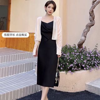 ĐẦM XOÈ LỤA 2 DÂY CỔ ĐỔ - DT1644