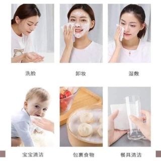 CUỘN 120 MIẾNG KHĂN MẶT KHÔ COTTON, BÔNG TẨY TRANG KHÔ TIỆN DỤNG giá sỉ