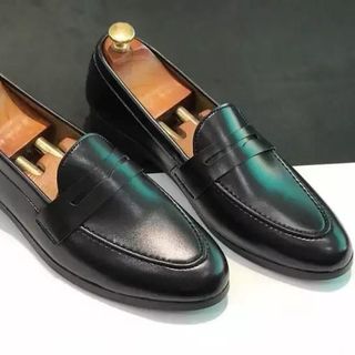 Giày công sở da mềm, đế khâu - mt đen lỳ