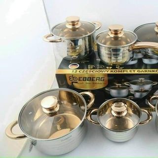 Bộ Nồi Đức 12 Chi Tiết Inox Dùng Cả Cho Bếp Từ