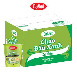 Cháo Đậu Xanh Đại Việt Thịt Bằm - Ăn Liền - Ly 50gr - Thùng 24 ly