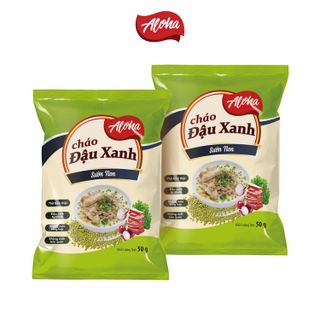 Cháo Đậu Xanh Aloha Sườn non - Ăn liền - Gói 50gr - Thùng 30 gói