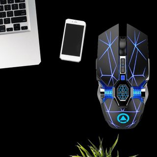 Chuột Không Dây Gaming Sạc Pin, Có Led 7 Màu Cùng 4 Mức DPI Điều Chỉnh - Phím Siêu Nhạy + Ẩn Tiếng Click ... CM1 - Chuột Không Dây CM.1
