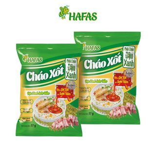 Cháo Xốt Đậu xanh Sườn hầm HAFAS - Ăn Liền - Gói 57gr - Thùng 30 Gói