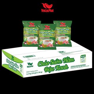 Cháo Yến Lộc Phát sườn hầm đậu xanh- ăn liền – Gói 50gr - Thùng 50 gói giá sỉ