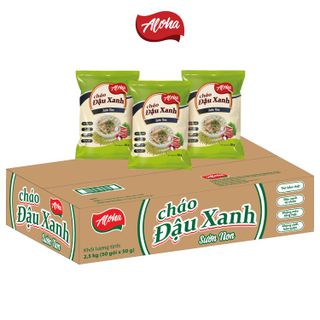 Cháo Đậu Xanh Aloha Sườn non - Ăn liền - Gói 50gr - Thùng 30 gói