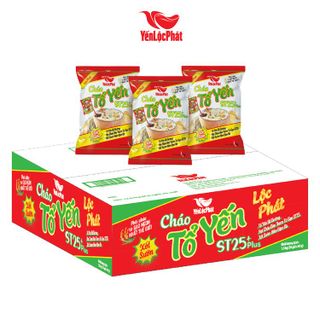 Cháo Tổ Yến ST25 Plus Xốt sườn Yến Lộc Phát - Ăn liền - Gói 60gr- Thùng 30 gói