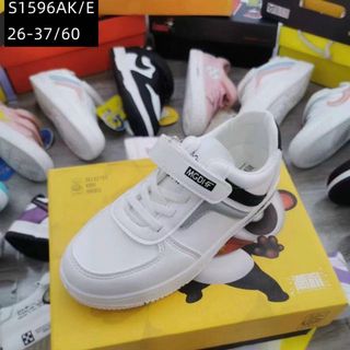Giày thể thao trẻ em màu trắng da mềm giá rẻ S1596