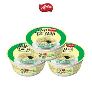 Xúp Tổ yến Thịt bằm Rong biển Aloha ăn liền – Tô 55gr - Thùng 24 tô