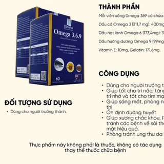 Omega 369 Viên uống hỗ trợ tim mạch, bổ não, bổ mắt