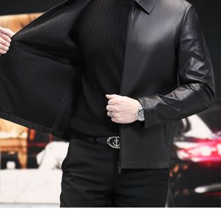 Áo khoác da nam lót lông cao cấp-DaL05