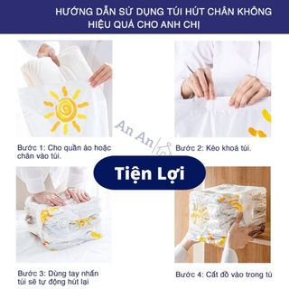 Túi Đựng Quần Áo Hút Chân Không Bằng Tay,Túi Zip Hút Chân Không Đựng Quần Áo Chăn Mền Gối Thông Minh