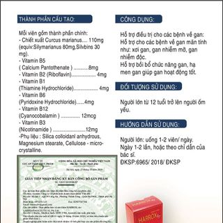 Harrox nhập khẩu úc. Viên uống giải độc gan, hỗ trợ trị mạn tính gan, xơ gan, men gan