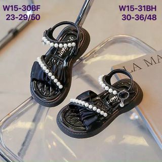 Sandal trẻ em quai nhún phối ngọc trai dễ thương