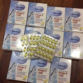 Viên uống dầu cá Mivolis Omega 3 1000 MG Vitamin E - Giúp trí não luôn ổn định và mình mẫn- Đôi mắt sáng - Đẹp da
